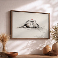 Birds On A Branch Print – Minimalist Bird Art With Heart And Bird Design - Lumberwave Creations