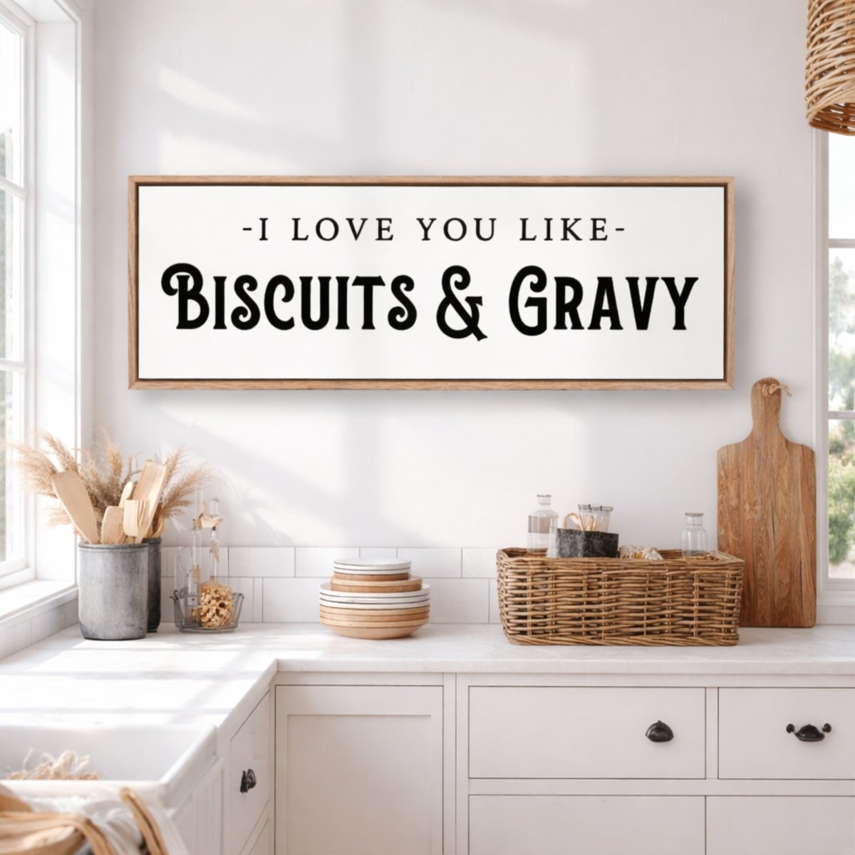 Biscuits And Gravy Sign - Country Home Decor | Rustic Dining Room Signs - Lumberwave Creations