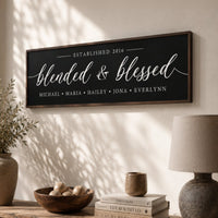 Blended Family Sign – Personalized Family Name Print | Living Room Wall Decor - Lumberwave Creations