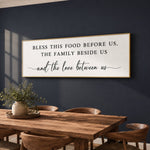 Bless This Food Sign – Family Blessing Print | Dining Room Wall Decor - Lumberwave Creations