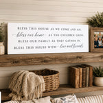 Bless This House Sign – Family Blessings Print | Farmhouse Style Entryway Wall Decor - Lumberwave Creations