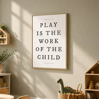 Boho Kids Wall Decor – Play Is The Work Print | Playroom Classroom Sign Art - Lumberwave Creations