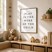 Boho Kids Wall Decor – Play Is The Work Print | Playroom Classroom Sign Art - Lumberwave Creations