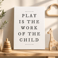 Boho Kids Wall Decor – Play Is The Work Print | Playroom Classroom Sign Art - Lumberwave Creations