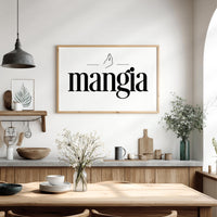 Italian Kitchen Wall Decor – Mangia Kitchen Print | Let's Eat Wall Art Sign