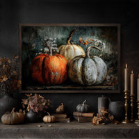 Rustic Pumpkin Print – Moody Halloween Wall Art | Vintage Gothic Painting