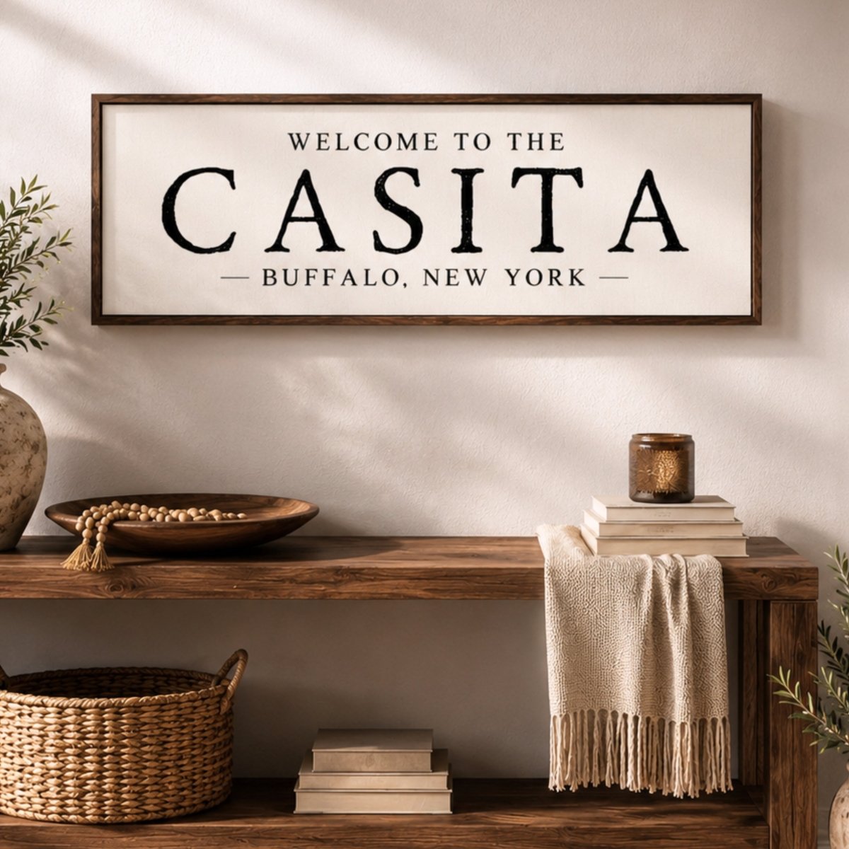 Casita Sign – Personalized Guest House Sign | Spanish Entryway Wall Decor | BNB Entryway Decor - Lumberwave Creations