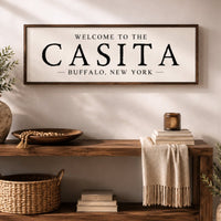 Casita Sign – Personalized Guest House Sign | Spanish Entryway Wall Decor | BNB Entryway Decor - Lumberwave Creations