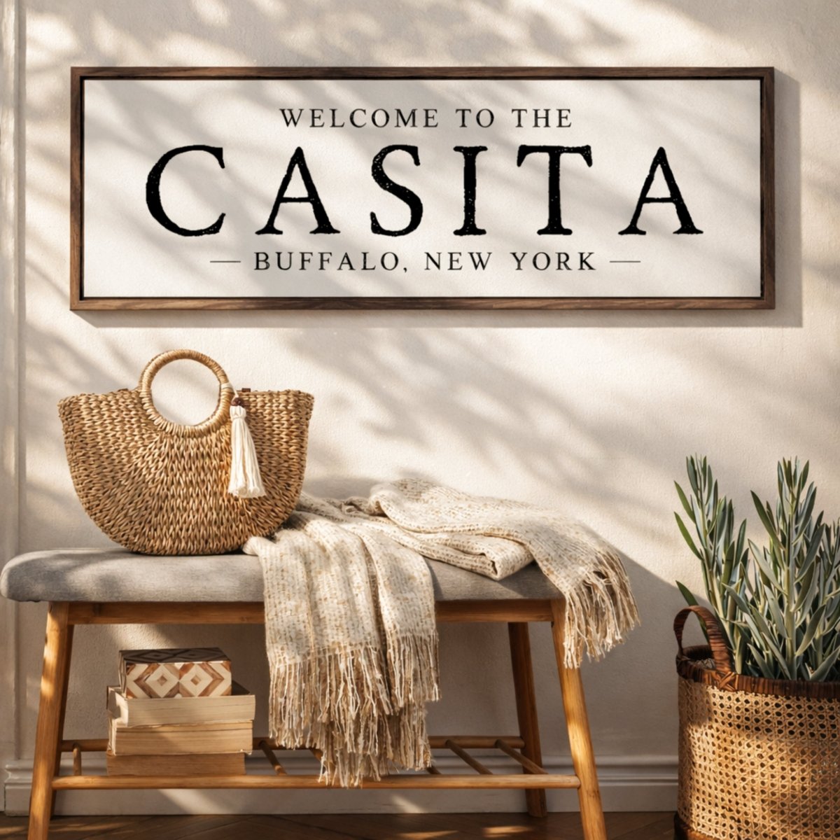 Casita Sign – Rustic Guest House Sign | Spanish Entryway Wall Decor | BNB Entryway Decor - Lumberwave Creations