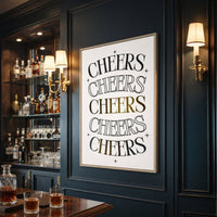 Cheers Wall Decor - Home Bar Prints & Bar Cart Wall Art | Happy Hour Sign - Lumberwave Creations