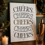 Cheers Wall Decor - Home Bar Prints & Bar Cart Wall Art | Happy Hour Sign - Lumberwave Creations