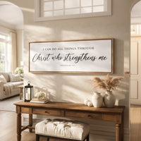 Christ Scripture Sign - Philippians 4:13 Print | Christian Wall Decor & Faith Art - Lumberwave Creations