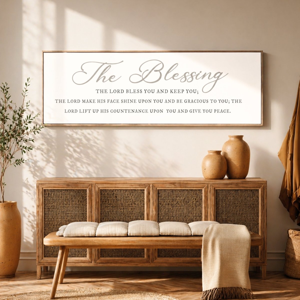 Christian Prayer Wall Art - The Blessing Bible Verse Print | Inspirational Scripture Decor - Lumberwave Creations