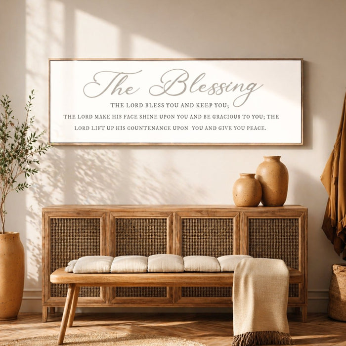 Christian Prayer Wall Art - The Blessing Bible Verse Print | Inspirational Scripture Decor - Lumberwave Creations