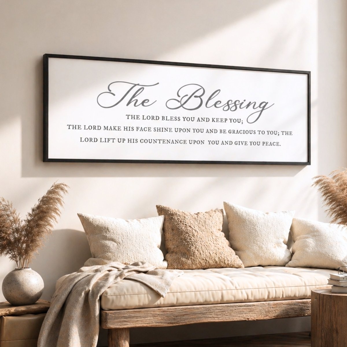 Christian Prayer Wall Art - The Blessing Bible Verse Print | Inspirational Scripture Decor - Lumberwave Creations