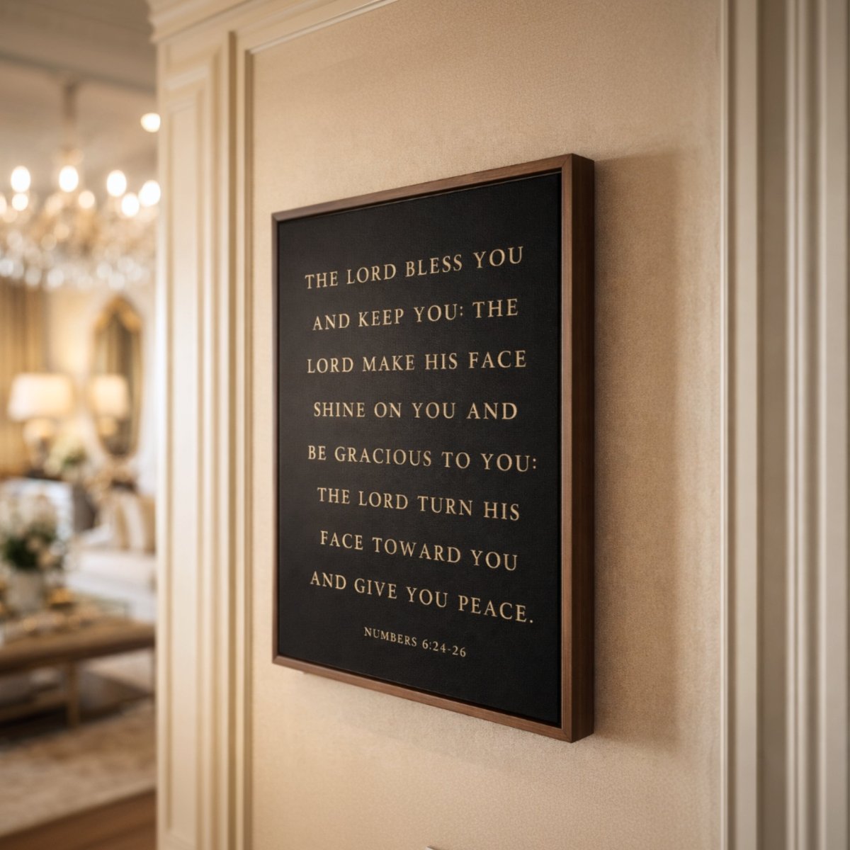 Christian Scripture Wall Art – Numbers 6:24 - 26 Blessing Quote Sign for Home Decor - Lumberwave Creations