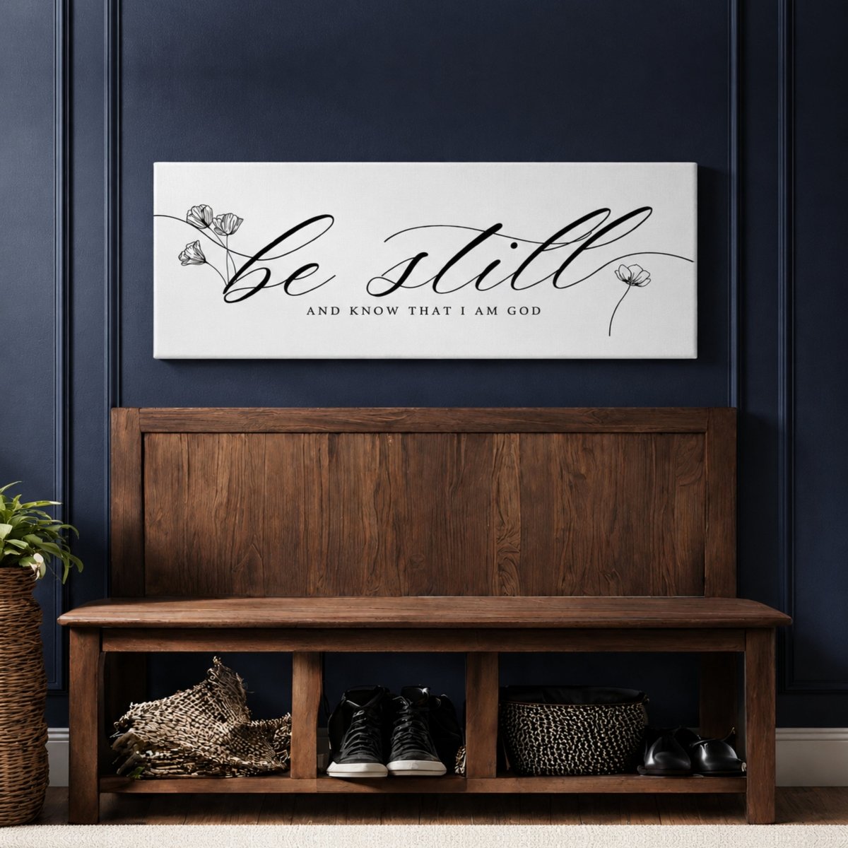 Christian Scripture Wall Decor – Be Still and Know Sign | Psalm 46 Bible Verse - Lumberwave Creations