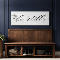 Christian Scripture Wall Decor – Be Still and Know Sign | Psalm 46 Bible Verse - Lumberwave Creations