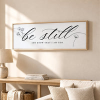 Christian Scripture Wall Decor – Be Still and Know Sign | Psalm 46 Bible Verse - Lumberwave Creations