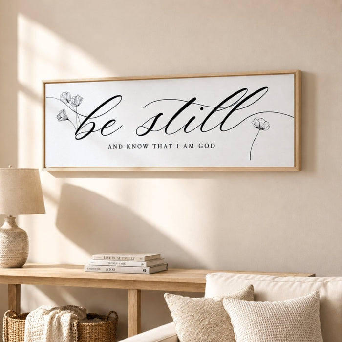 Christian Scripture Wall Decor – Be Still and Know Sign | Psalm 46 Bible Verse - Lumberwave Creations