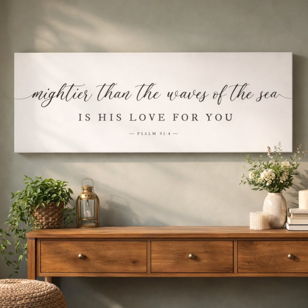 Christian Wall Art – Psalm 93 Print | Framed Scripture Art & Bible Verse Sign - Lumberwave Creations