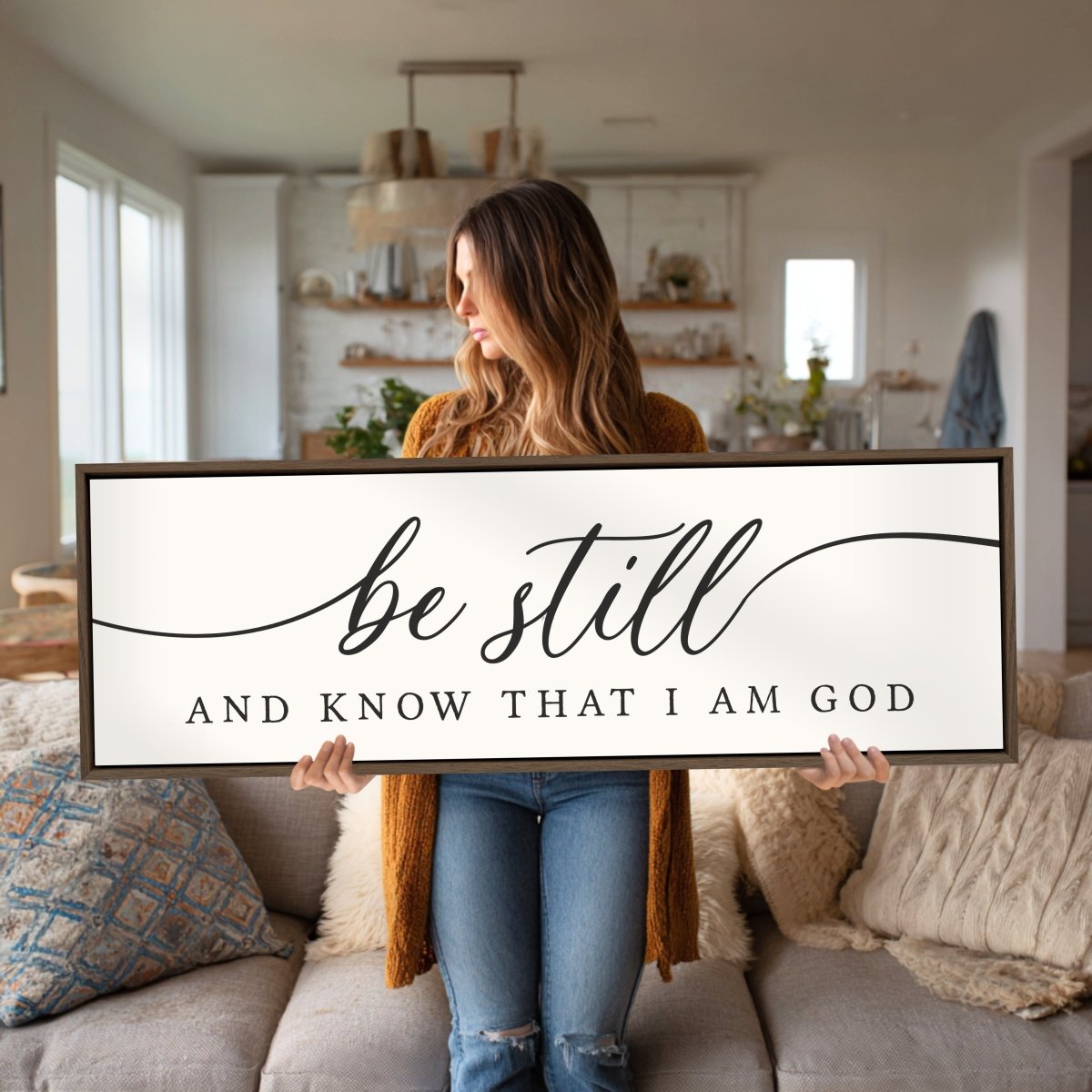Christian Wall Decor – Be Still And Know Print | Inspirational Scripture Art Sign - Lumberwave Creations