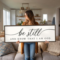 Christian Wall Decor – Be Still And Know Print | Inspirational Scripture Art Sign - Lumberwave Creations