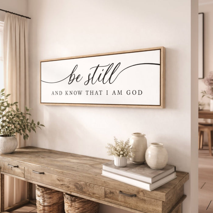 Christian Wall Decor – Be Still And Know Print | Inspirational Scripture Art Sign - Lumberwave Creations