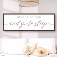 Christian Wall Decor – Give It God Sign | Master Bedroom Wall Art | Bible Verse Print - Lumberwave Creations