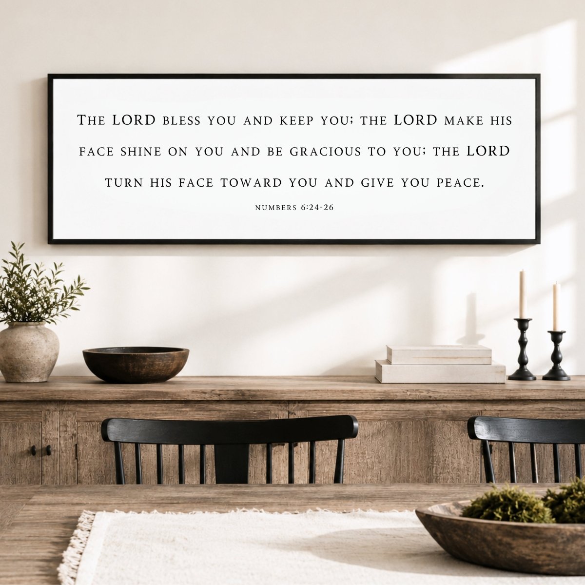 Christian Wall Decor – Wooden Scripture Sign | Numbers 6 24 26 Art Blessing - Lumberwave Creations