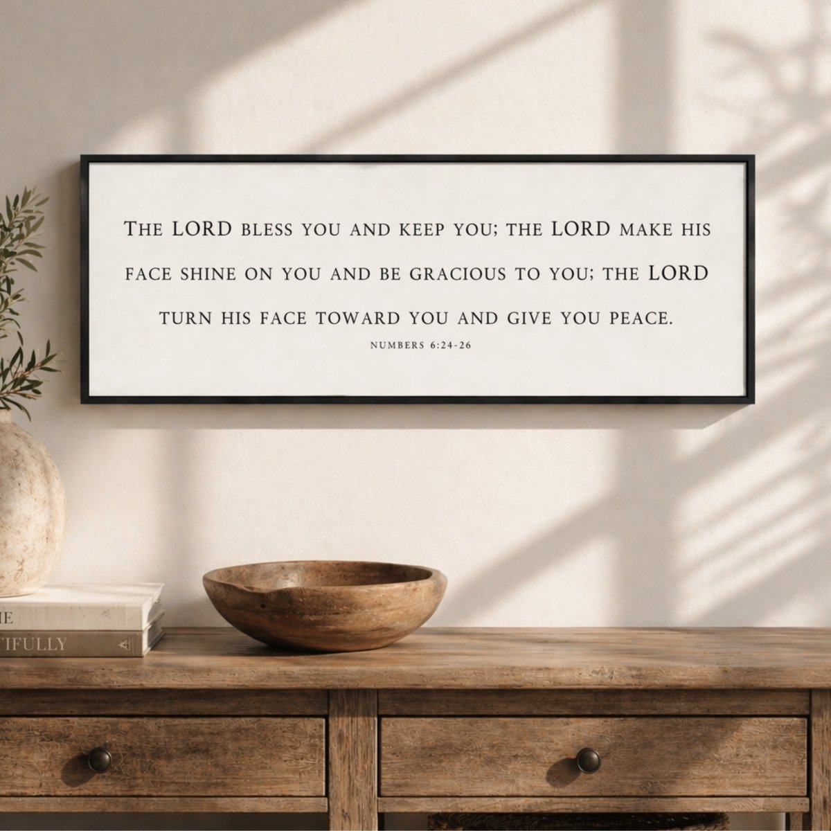Christian Wall Decor – Wooden Scripture Sign | Numbers 6 24 26 Art Blessing - Lumberwave Creations