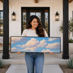 Cloud Wall Art – Blue Sky Painting | Modern Cloud Print, Neutral Color Decor - Lumberwave Creations