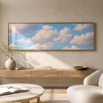 Cloud Wall Art – Blue Sky Painting | Modern Cloud Print, Neutral Color Decor - Lumberwave Creations