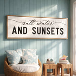 Coastal Beach Wall Decor – Saltwater Sunset Art | Nautical Wall Art & Beach House Sign - Lumberwave Creations