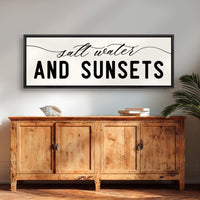 Coastal Beach Wall Decor – Saltwater Sunset Art | Nautical Wall Art & Beach House Sign - Lumberwave Creations