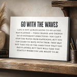 Coastal Wall Art - Go With The Waves Inspirational Quote Print | Beach House Decor - Lumberwave Creations