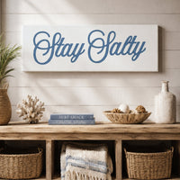 Coastal Wall Decor – Stay Salty Sign Beach House Signs & Vacation Home Art - Lumberwave Creations