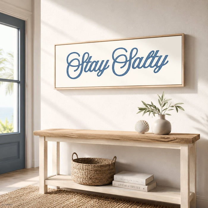Coastal Wall Decor – Stay Salty Sign Beach House Signs & Vacation Home Art - Lumberwave Creations
