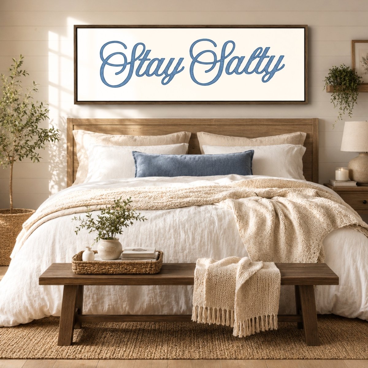 Coastal Wall Decor – Stay Salty Sign Beach House Signs & Vacation Home Art - Lumberwave Creations