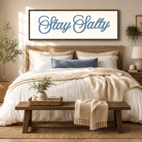 Coastal Wall Decor – Stay Salty Sign Beach House Signs & Vacation Home Art - Lumberwave Creations
