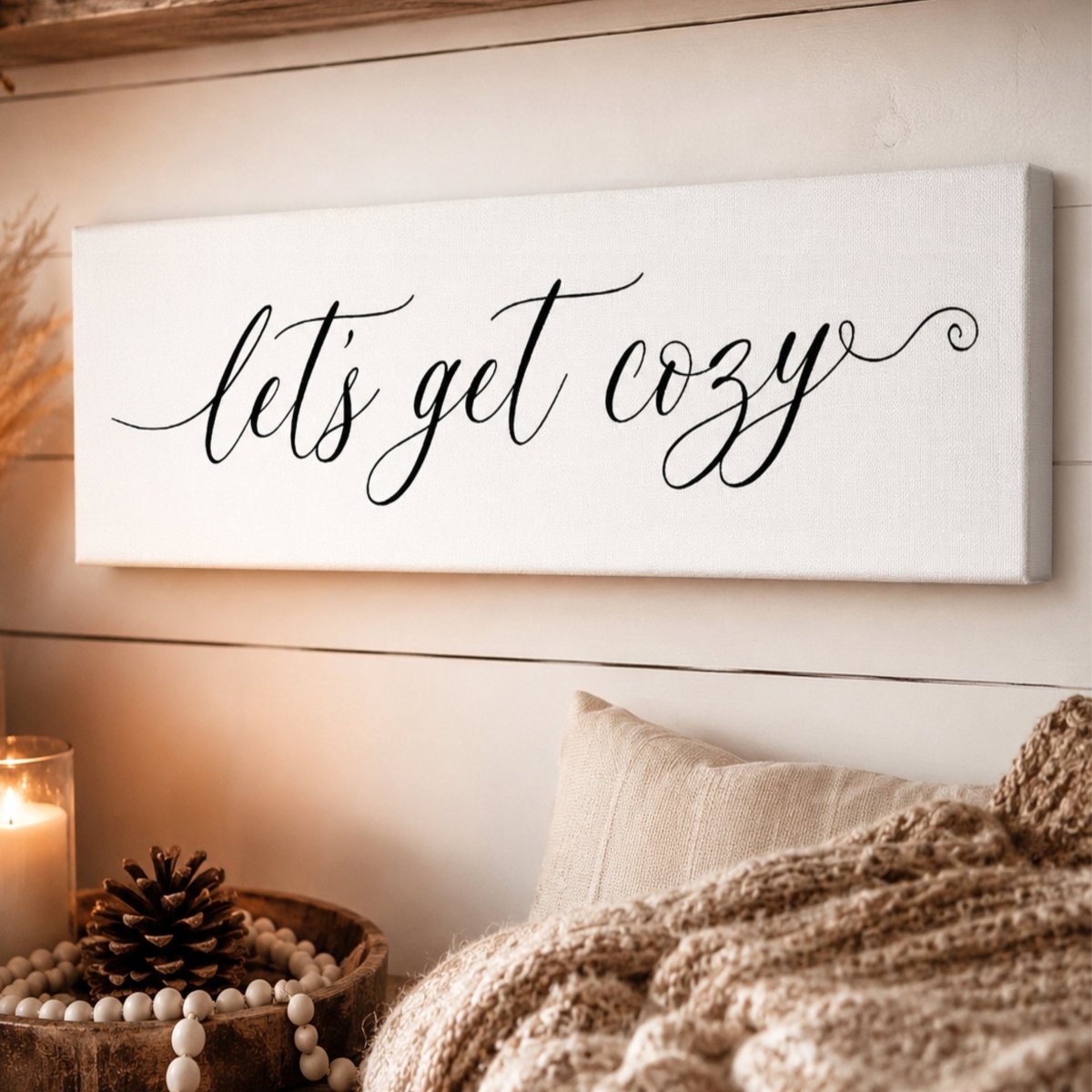 Cozy Home Wall Decor - Rustic Bedroom Wall Signs | Modern Farmhouse Art - Lumberwave Creations