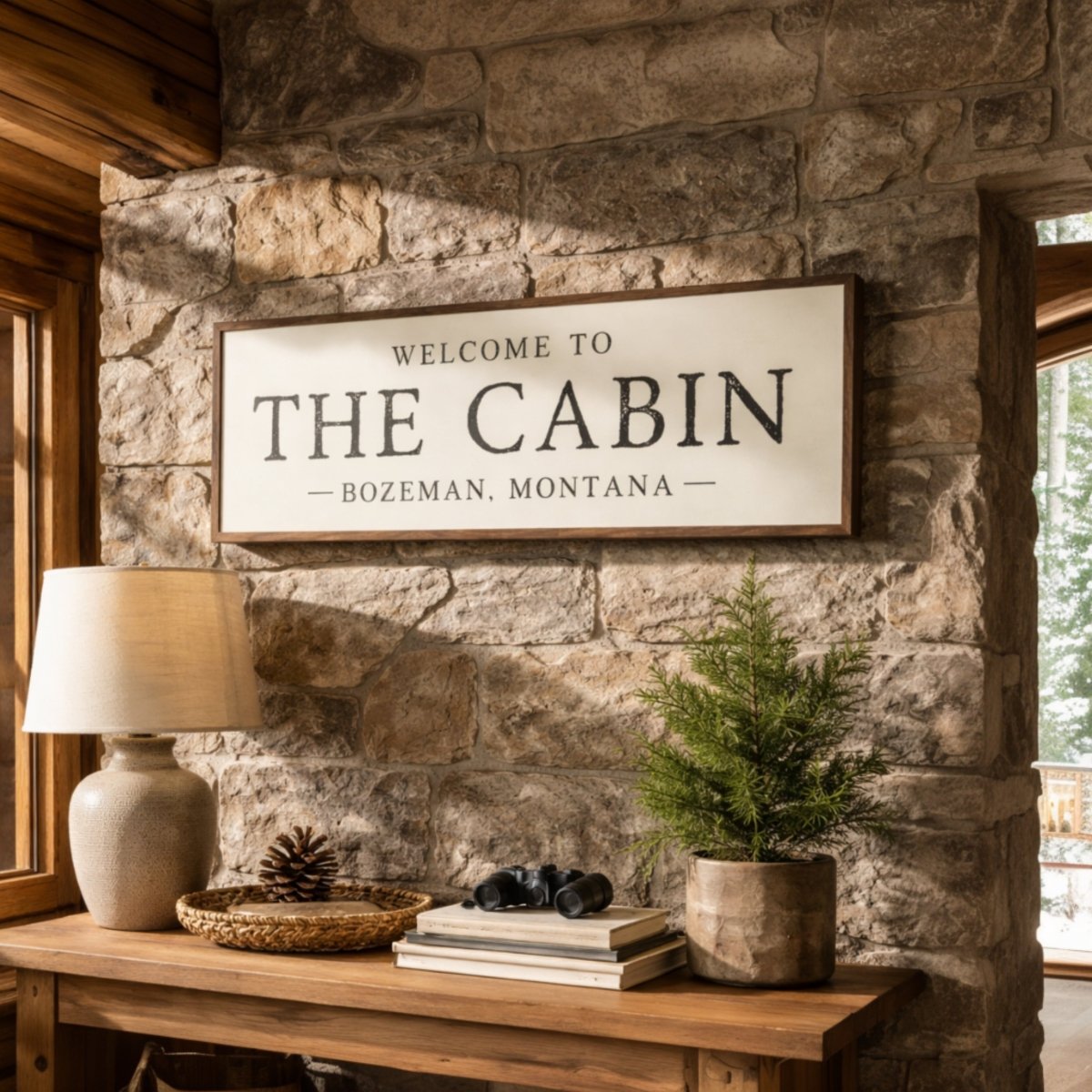 Custom Cabin Sign - Personalized Entryway Wall Art | Rustic Lake House Decor - Lumberwave Creations