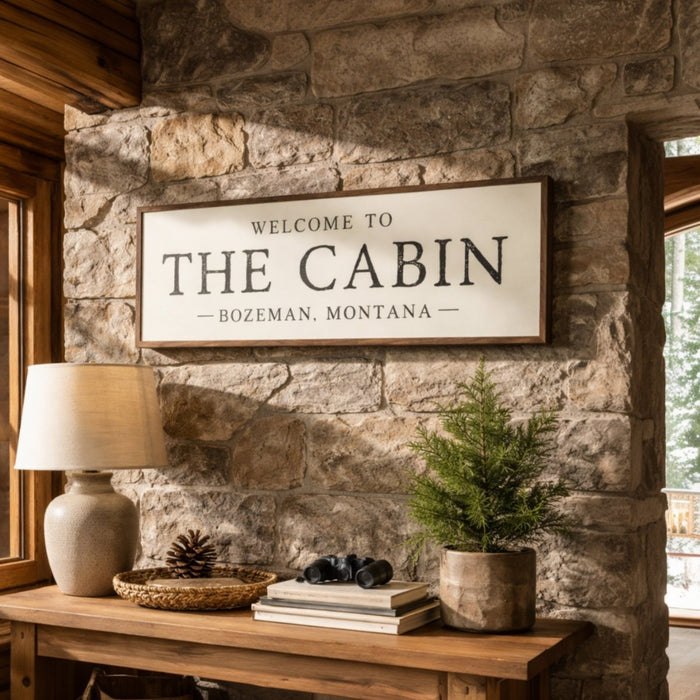 Custom Cabin Sign - Personalized Entryway Wall Art | Rustic Lake House Decor - Lumberwave Creations