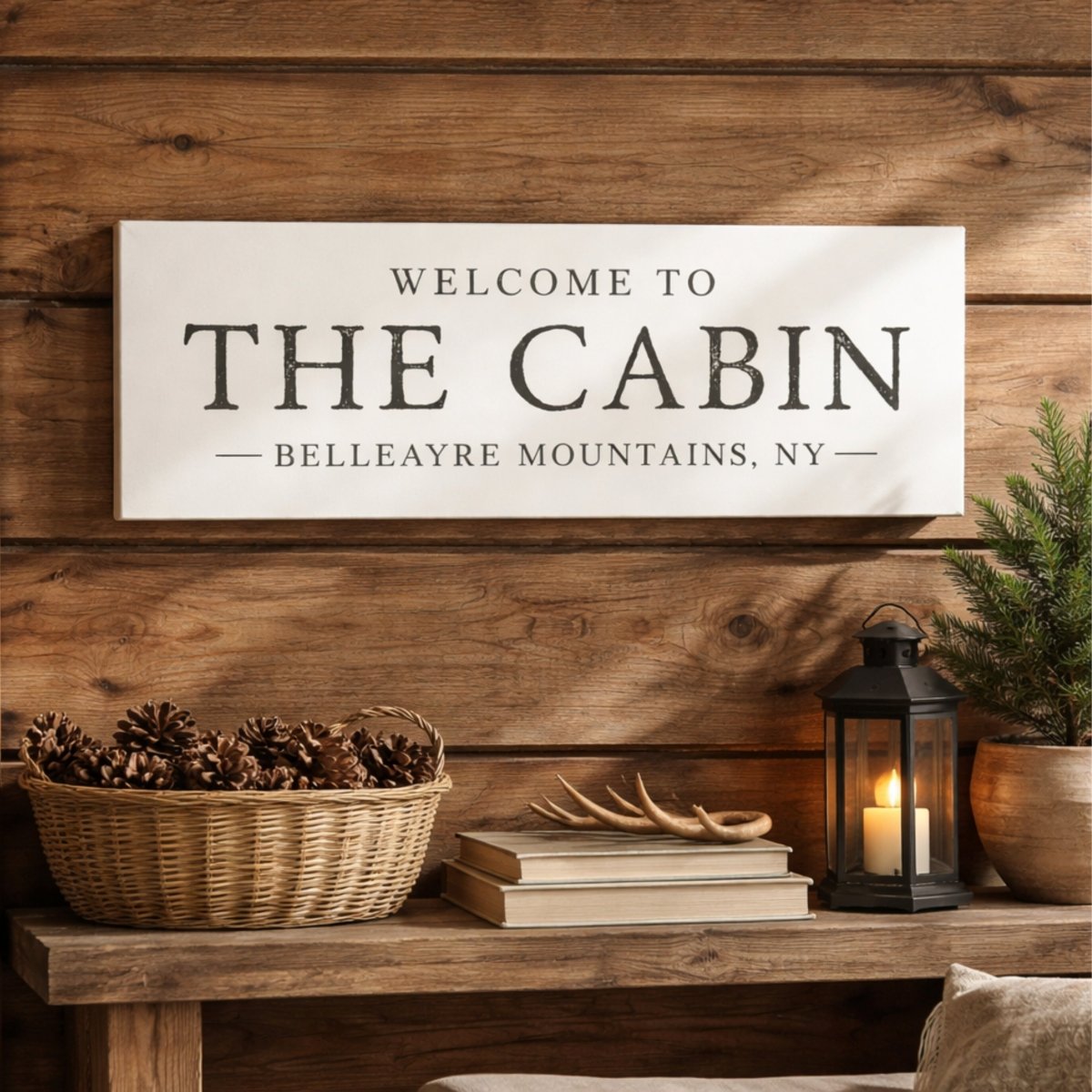 Custom Cabin Sign - Personalized Entryway Wall Art | Rustic Lake House Decor - Lumberwave Creations