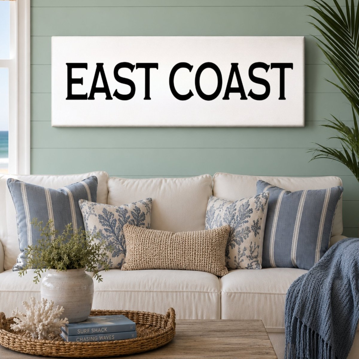 East Coast Sign - Minimalist Wall Art | Beach House Decor | New England Print - Lumberwave Creations