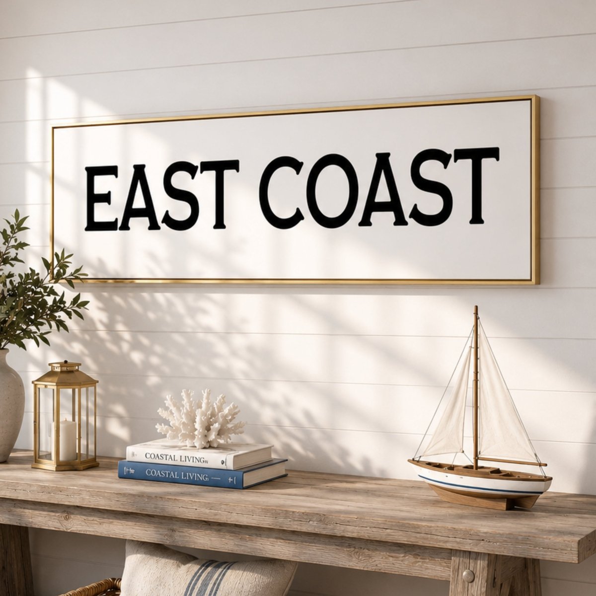 East Coast Sign - Minimalist Wall Art | Beach House Decor | New England Print - Lumberwave Creations