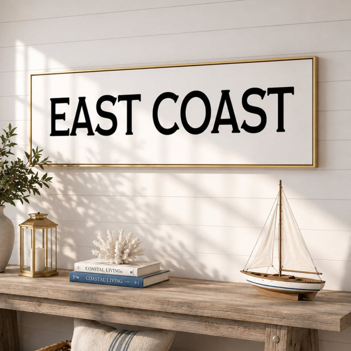 East Coast Sign - Minimalist Wall Art | Beach House Decor | New England Print - Lumberwave Creations