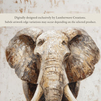 Elephant Wall Art - Neutral Animal Print | Modern Safari Decor for Living Room - Lumberwave Creations