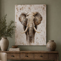 Elephant Wall Art - Neutral Animal Print | Modern Safari Decor for Living Room - Lumberwave Creations