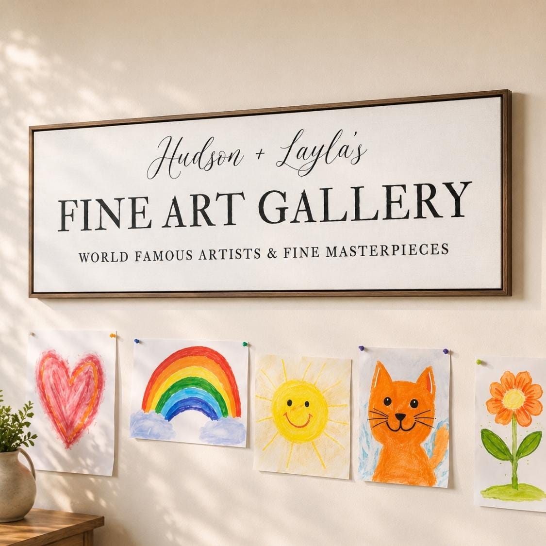 Personalized Kids Art Gallery Sign | Children's Art Display Canvas Print